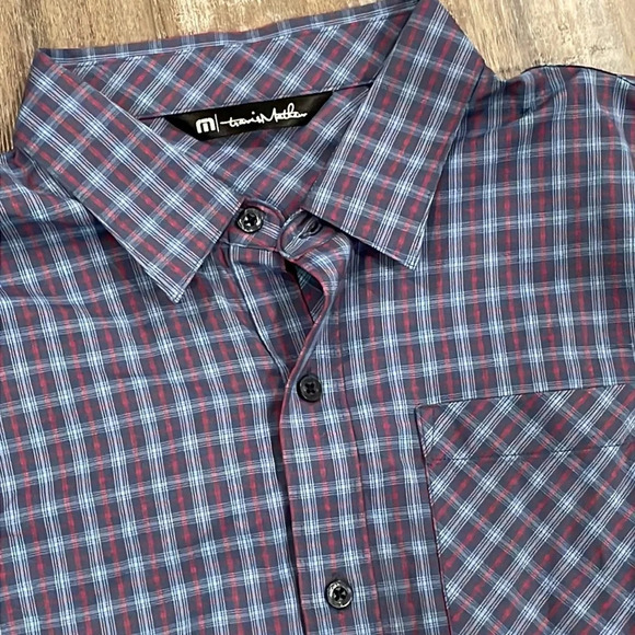 Travis Mathew Plaid Button Down Performance Shirt - Picture 2 of 7